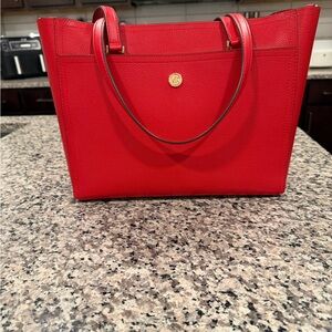 Michael Kors Red Leather Tote Bag